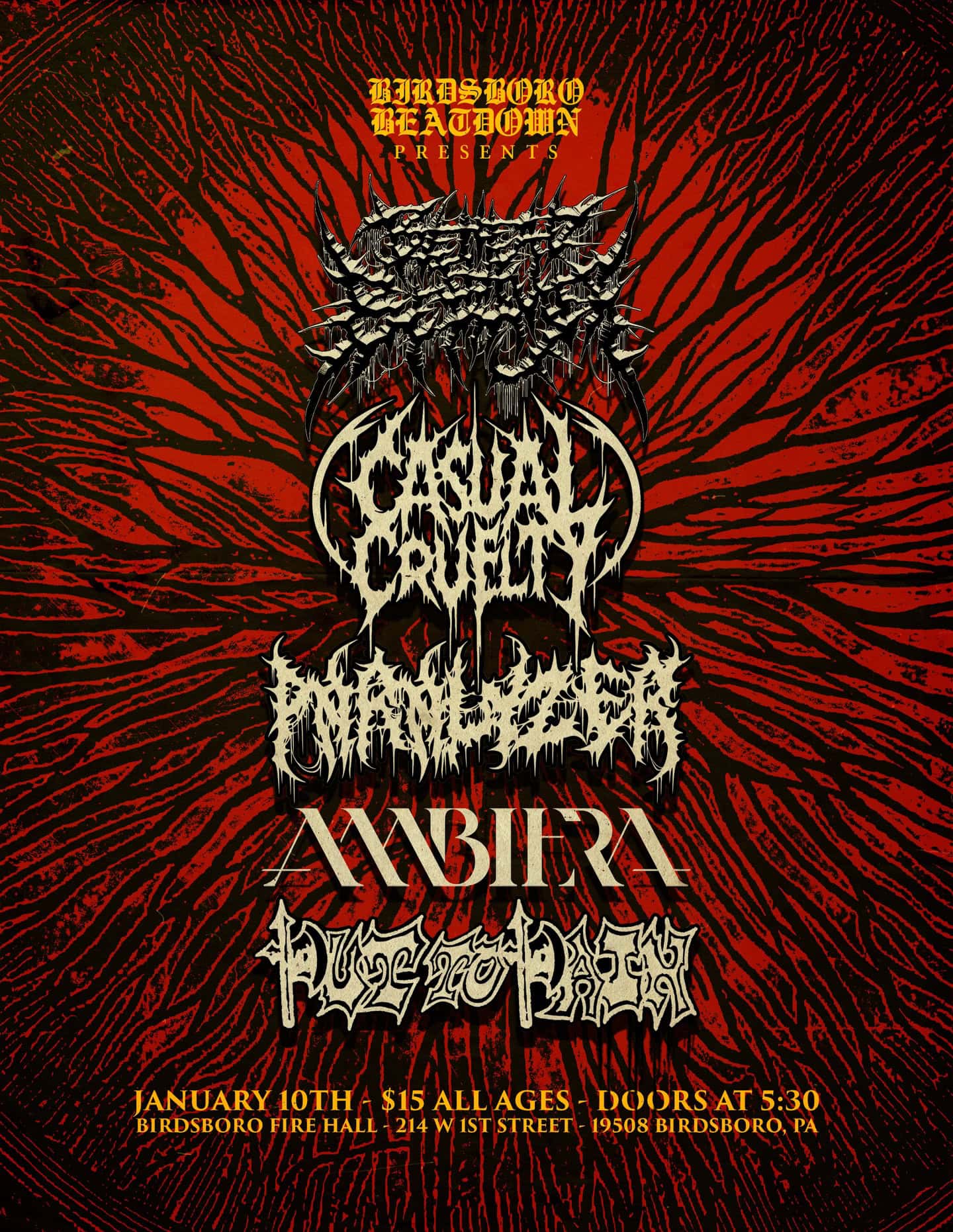 Put To Pain Show Flier