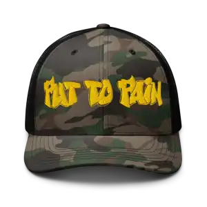 Put to Pain Camo Trucker Hat